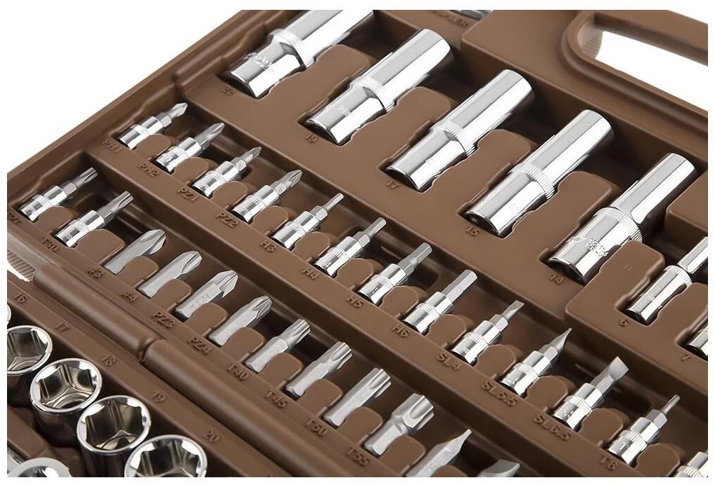 Универсальный набор инструмента 1/4", 1/2"DR Ombra OMT94S, 94 штуки - фото